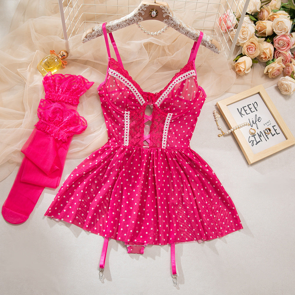 SoftRevel Stockings Push-Up Babydoll Dress - flat lay
