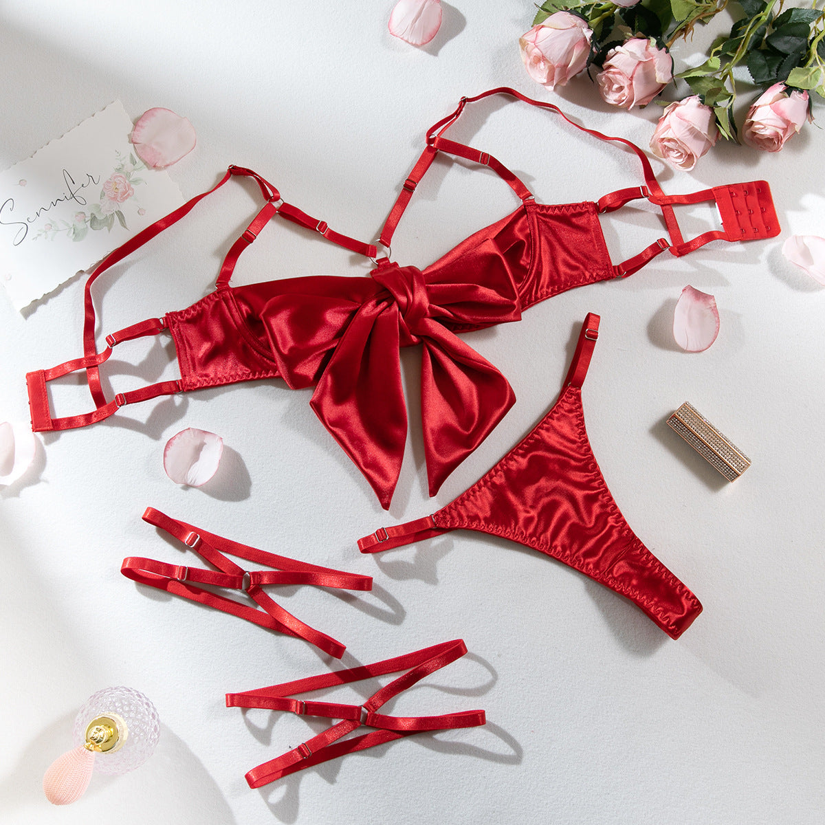 SoftRevel Underwire Cutout Lingerie Set - flat lay