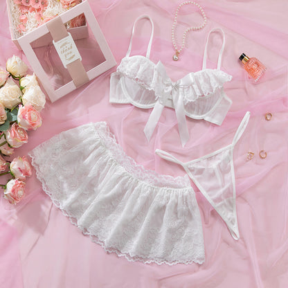 White Lace 3-Piece Set Lingerie - detail view 8