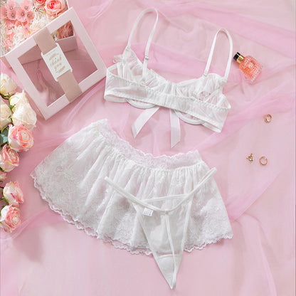 White Lace 3-Piece Set Lingerie - detail view 9