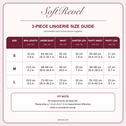 SoftRevel Size Guide — cm and in