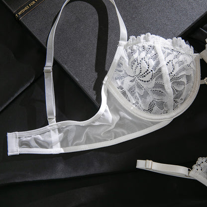 White Lace Bra Set Lingerie - detail view 12