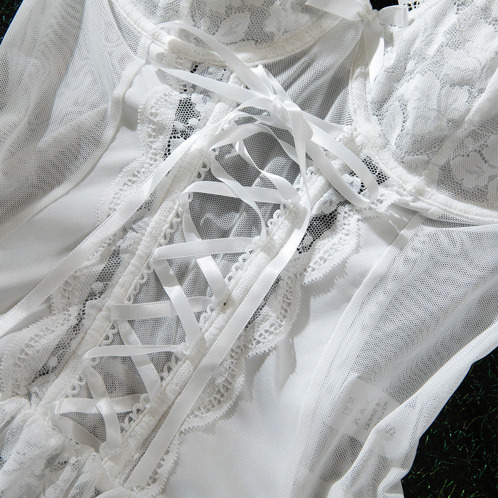 White Lace Lingerie Set - detail view 14