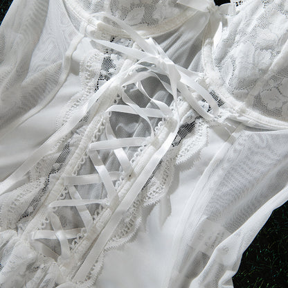 White Lace Lingerie Set - detail view 14